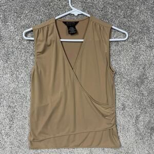 George Sleeveless Wrap Top S Camel Layering Business Casual Minimalist Capsule